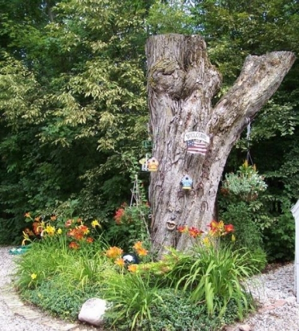 Abgesägten Baumstamm Dekorieren Luxus Bright Inspiration Baumstumpf Garten Dekorieren Hauswurz