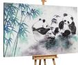 Bambus Deko Garten Einzigartig Xxl Oil Painting Happy In the Bamboo 71x47 Inches