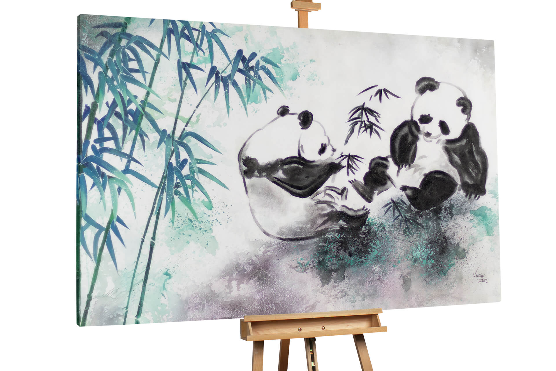 Bambus Deko Garten Einzigartig Xxl Oil Painting Happy In the Bamboo 71×47 Inches