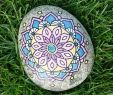 Besondere Gartendeko Neu Mandalablume Auf Stein Handpaintedrock Handgefertigt