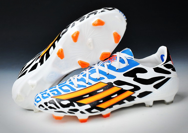 Adidas Fussballschuhe Damen Herren billige Sneakers schuhe F50 adiZero Messi FG Weltmeisterschaft 2014 Weiss Neon Orange Schwarz Blau guenstig kaufen 2019