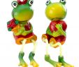 Blechfiguren Deko Elegant Mädchen Und Junge Froschfigur Dekofigur Froschpaar 2er Set