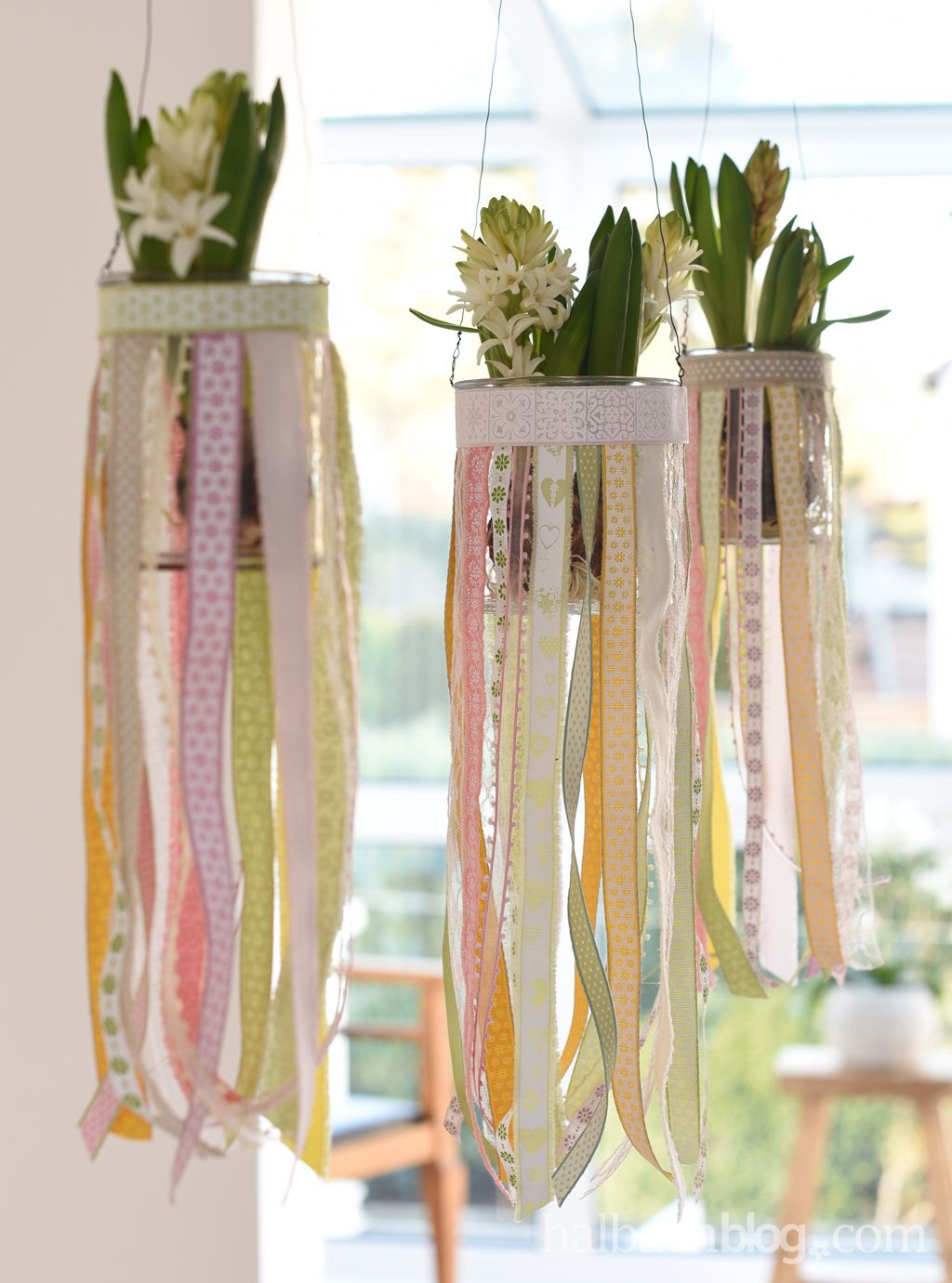 Blumenampel Selber Machen Luxus Halbachblog I Diy Blumenampeln Mit Bändern In Pastellfarben