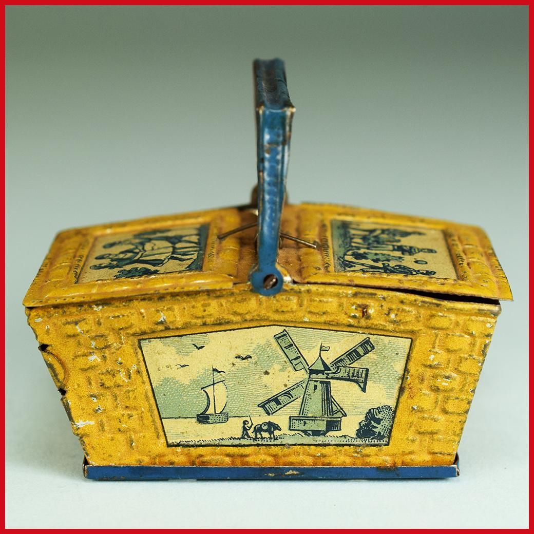 Deko Blech Inspirierend Antique German Dollhouse Tin Litho Picnic Basket Penny toy