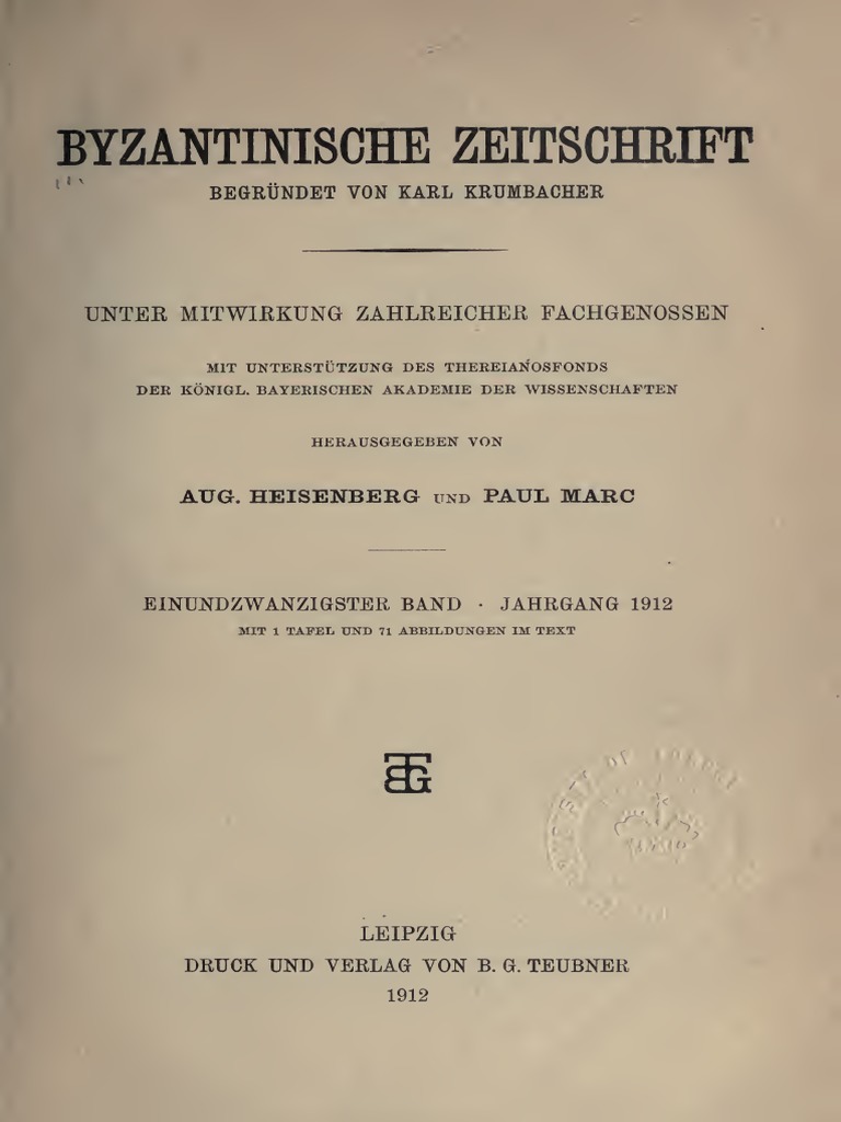 Deko DrauÃŸen Schön byzantinische Zeitschrift Jahrgang 21 1912