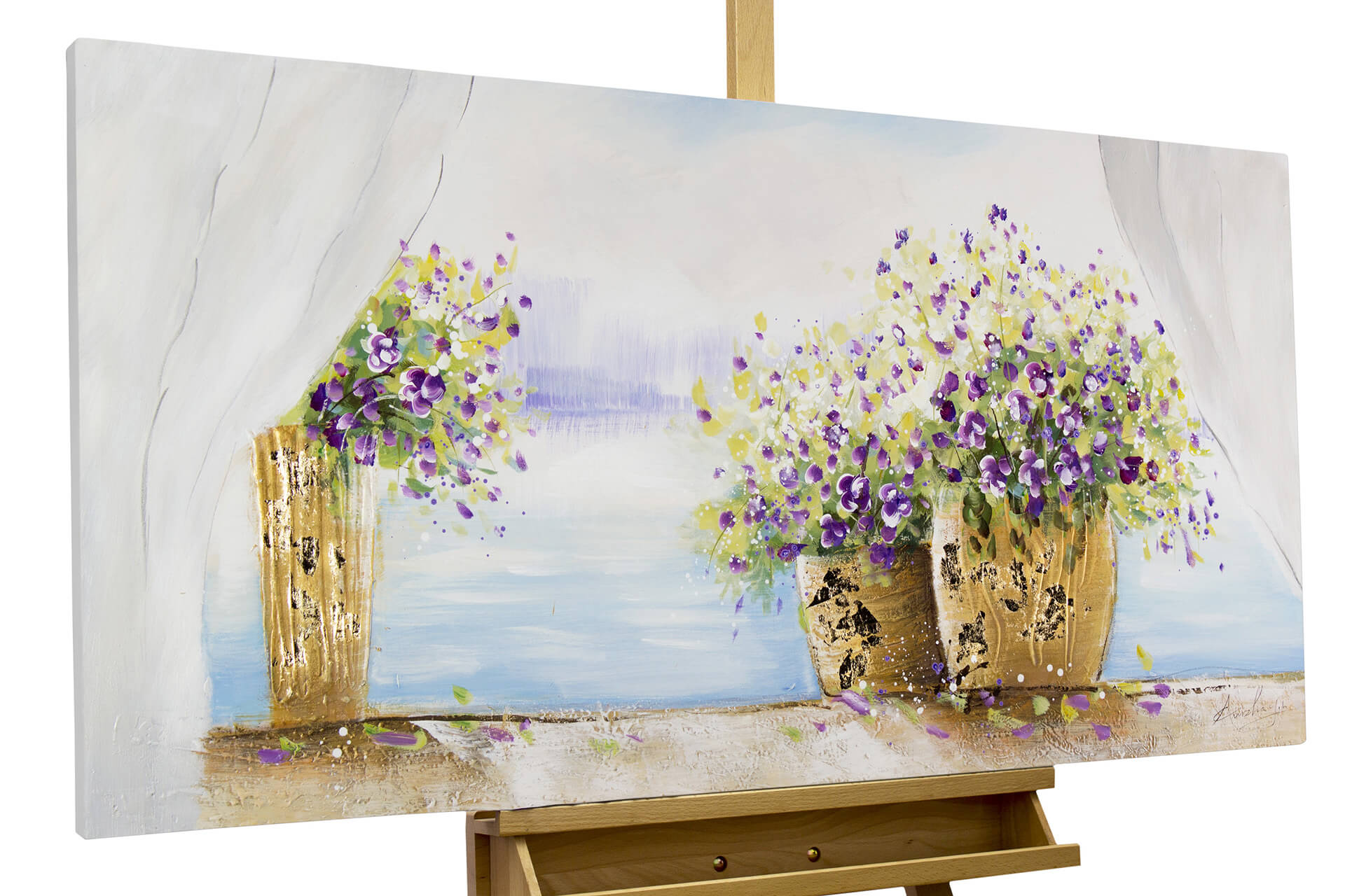 Deko Fenster Garten Elegant Acrylic Painting Sunny Bright Morning 47×24 Inches