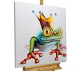Deko Frosch Garten Frisch Acrylic Painting Frog Prince 31x31 Inches
