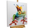 Deko Frosch Garten Frisch Acrylic Painting Frog Prince 31x31 Inches