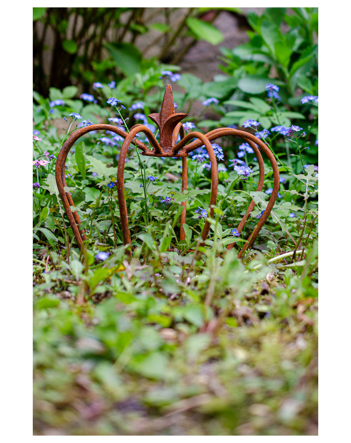 Deko Garten Rost Frisch Crown Iron Lily Garden Decoration Rust Antique Style 24cm