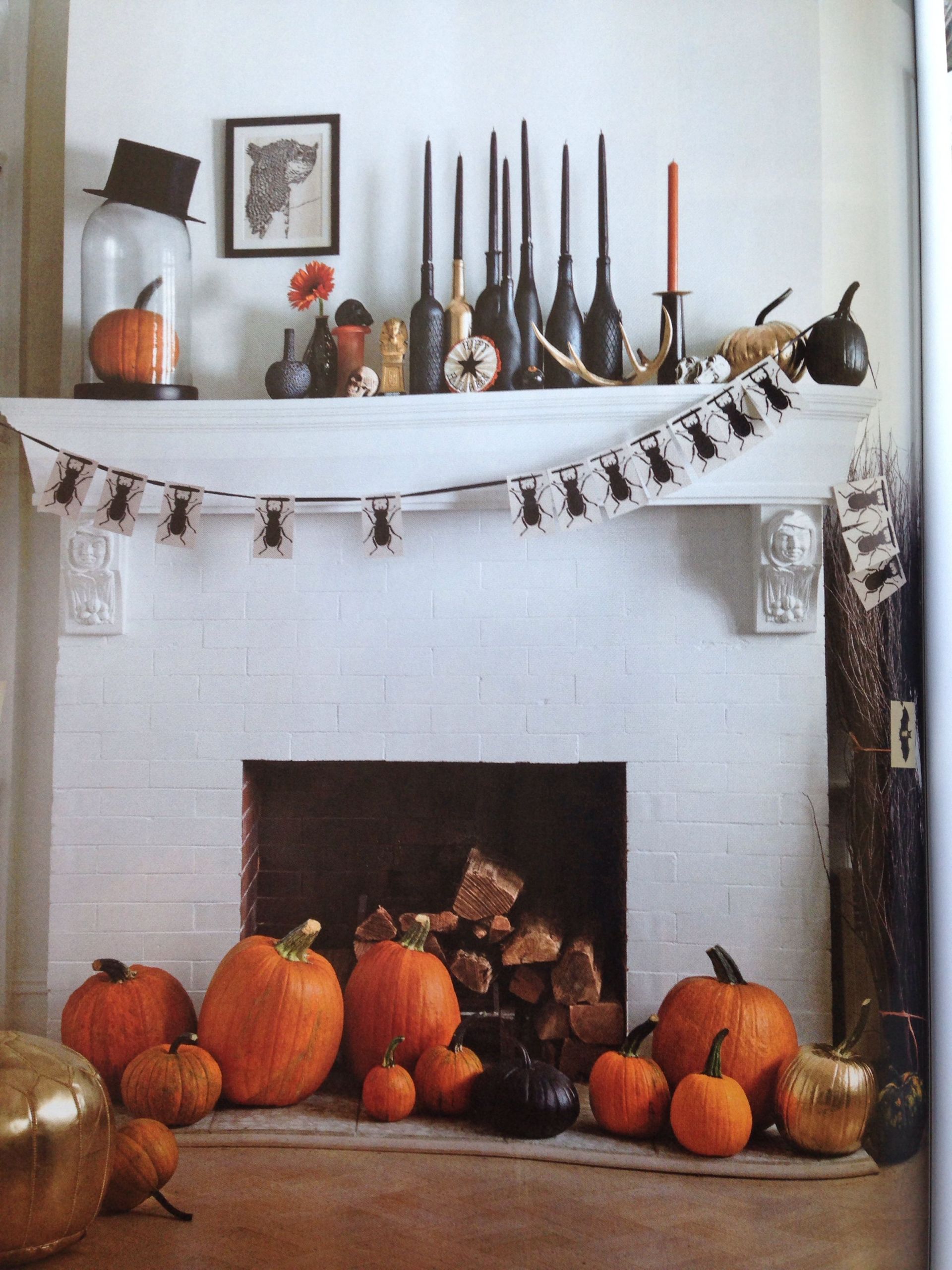 Deko Halloween Best Of Pumpkin In Glass Jar Pumpkins On Fireplace Lisa Choe