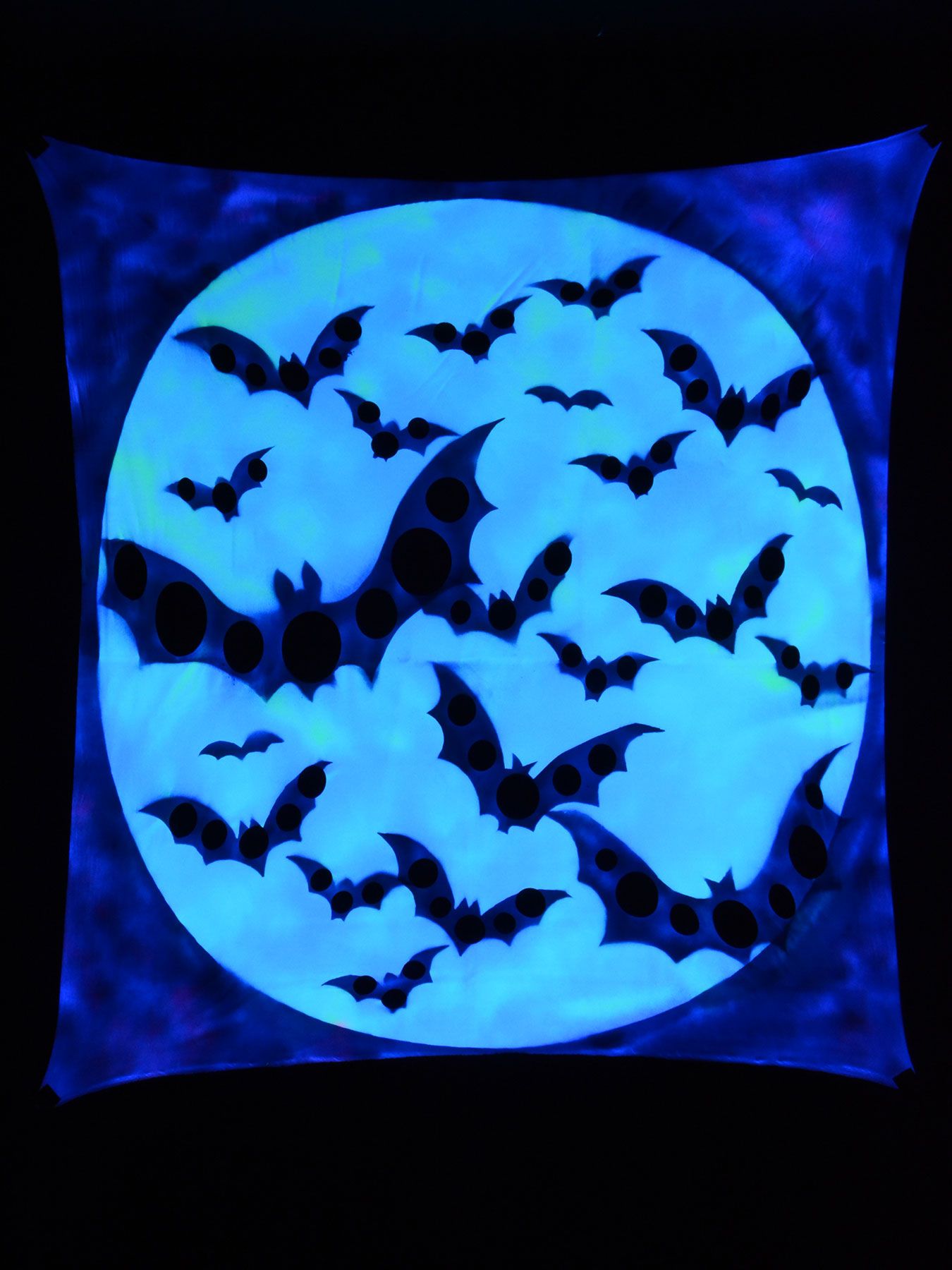 Deko Halloween Elegant Psywork Schwarzlicht Segel Spandex "halloween Bats