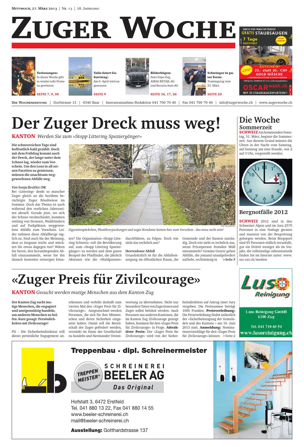 Deko Hauseingang sommer Elegant Zuger Woche Kw 13 2013 by Swiss Regiomedia issuu