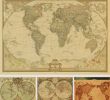 Deko Vintage Garten Neu Us $1 76 Off Vintage World Map Home Decoration Detailed Antique Poster Retro Cloth Poster Globe Old World Nautical Map Gifts In Wall Stickers From
