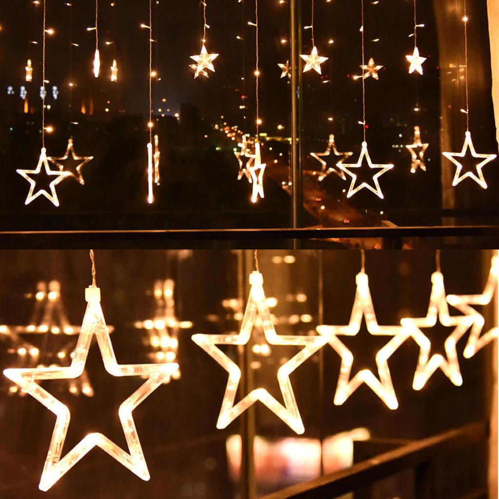 Deko Weihnachten Garten Genial Led Vorhang Mit Beleuchteten Sternen 2 5meter 1meter Warmweiß Für Weihnachten Party Deko Schmuck Fensterdeko Schaufenster Girlande Dekoration