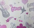 Dekobeleuchtung Garten Inspirierend Girls Love Hearts Stars butterflies Flowers Wallpaper Pink White Grey Glitter