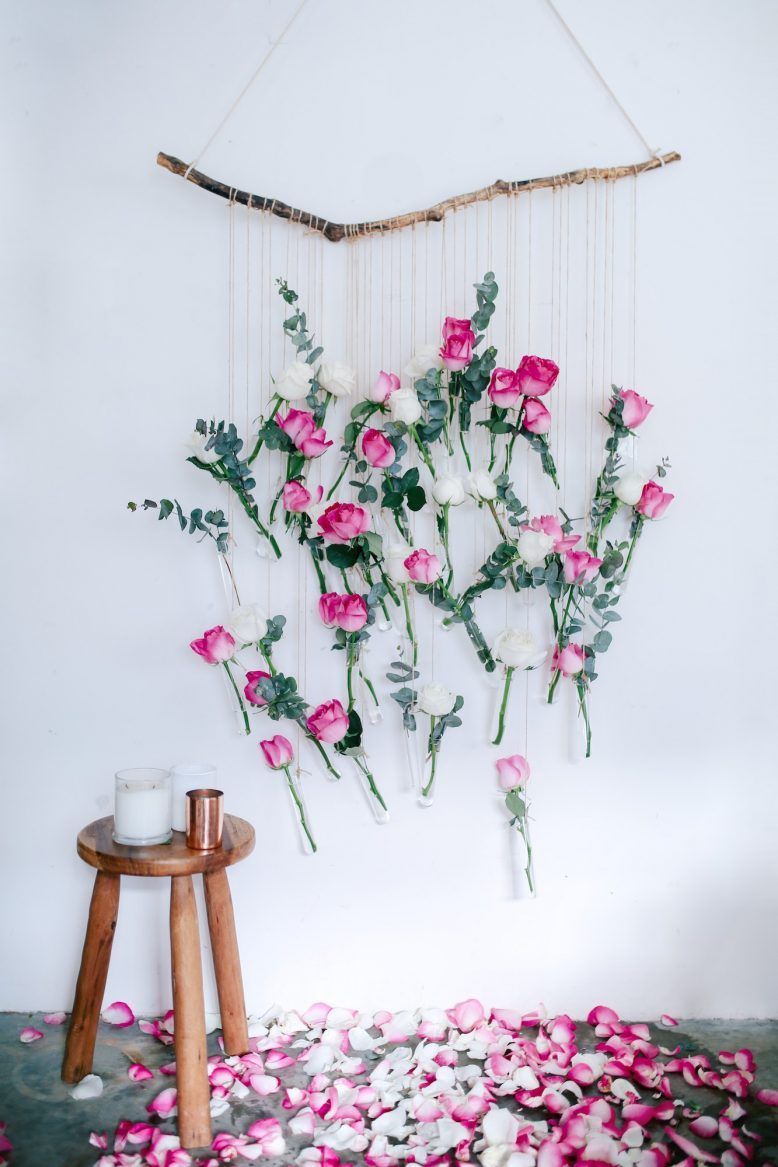 Dekoideen Selbstgemacht Einzigartig Diy Floral Vase Wall Hanging Using Rose and Eucalyptus