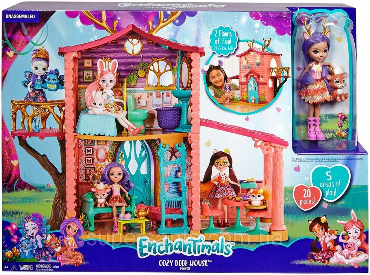 Dekoration Balkon Schön ÐÐ³ÑÐ¾Ð²Ð¾Ð¹ Ð½Ð°Ð±Ð¾Ñ Ð­Ð½ÑÐ°Ð½ÑÐ¸Ð¼Ð°Ð Ñ ÐÐ¾Ð¼Ð¸Ðº Enchantimals Cosy House Playset with Danessa Deer Doll and Sprint Figure Mattel Bigl
