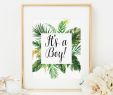 Dekoration sommer Best Of Tropical It S A Boy Sign Printable Tropical Baby Shower