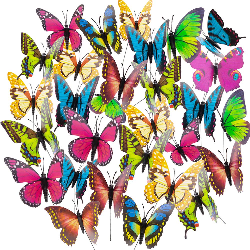 Dekostecker Garten Elegant Hakacc Schmetterling Einsatz 50 Stück 9 Cm Garten Schmetterling ornaments Wasserdicht Deko Schmetterling Für Innenbereich Außenbereich Garten