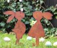 Edelrost Skulpturen Garten Inspirierend 2er Set Gartenstecker Hasenpaar Mädchen Und Junge Rost