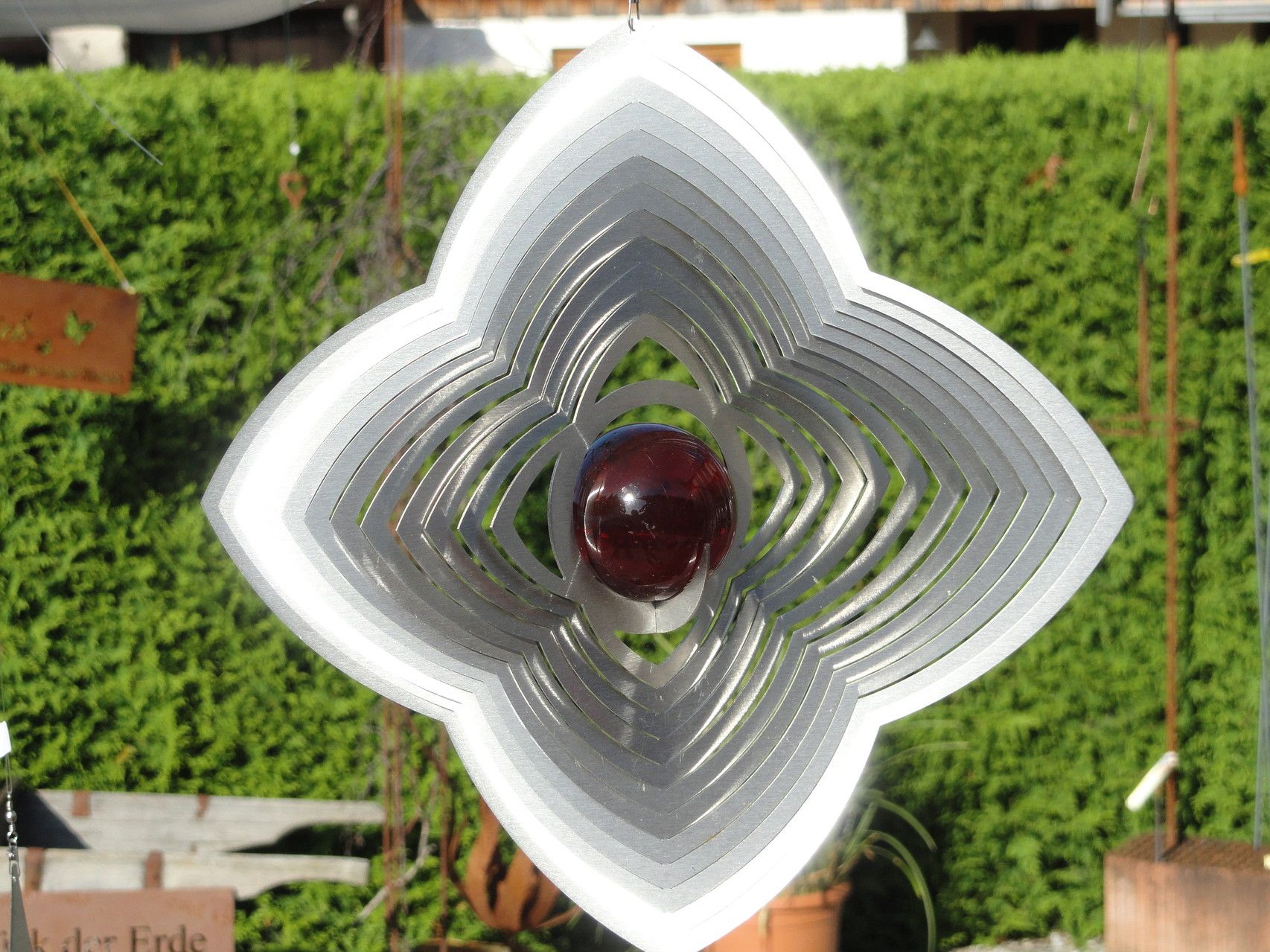 Edelstahl Dekoration Metalldekoration Einzigartig Edelstahl Windspiel In Blütenform Gartendeko Von Franz Und