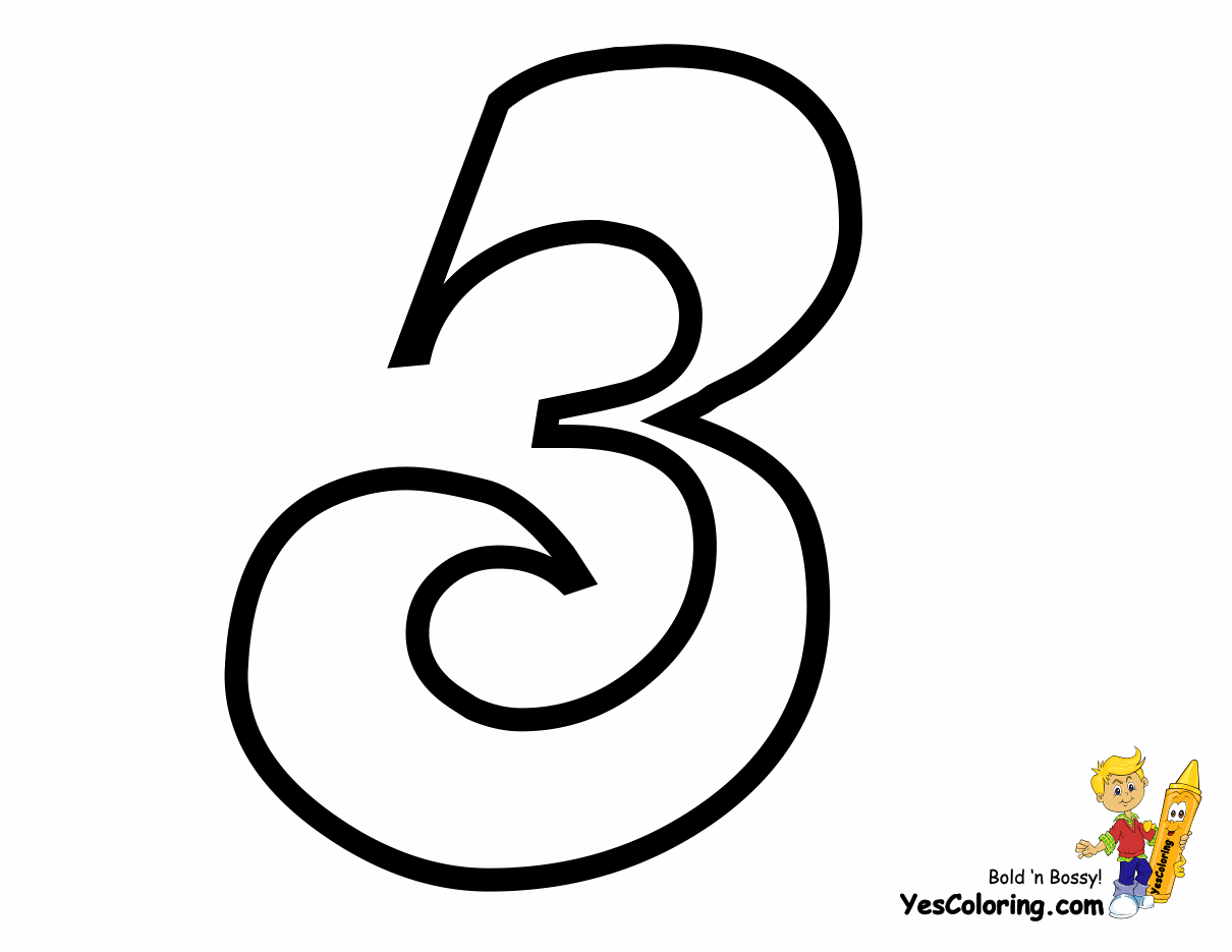 coloring pages letters number 3 at yescoloring