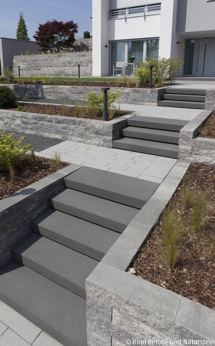 Garten Ideen Modern Inspirierend Eingangsbereich Mit Außentreppe Und Zwischenpodesten