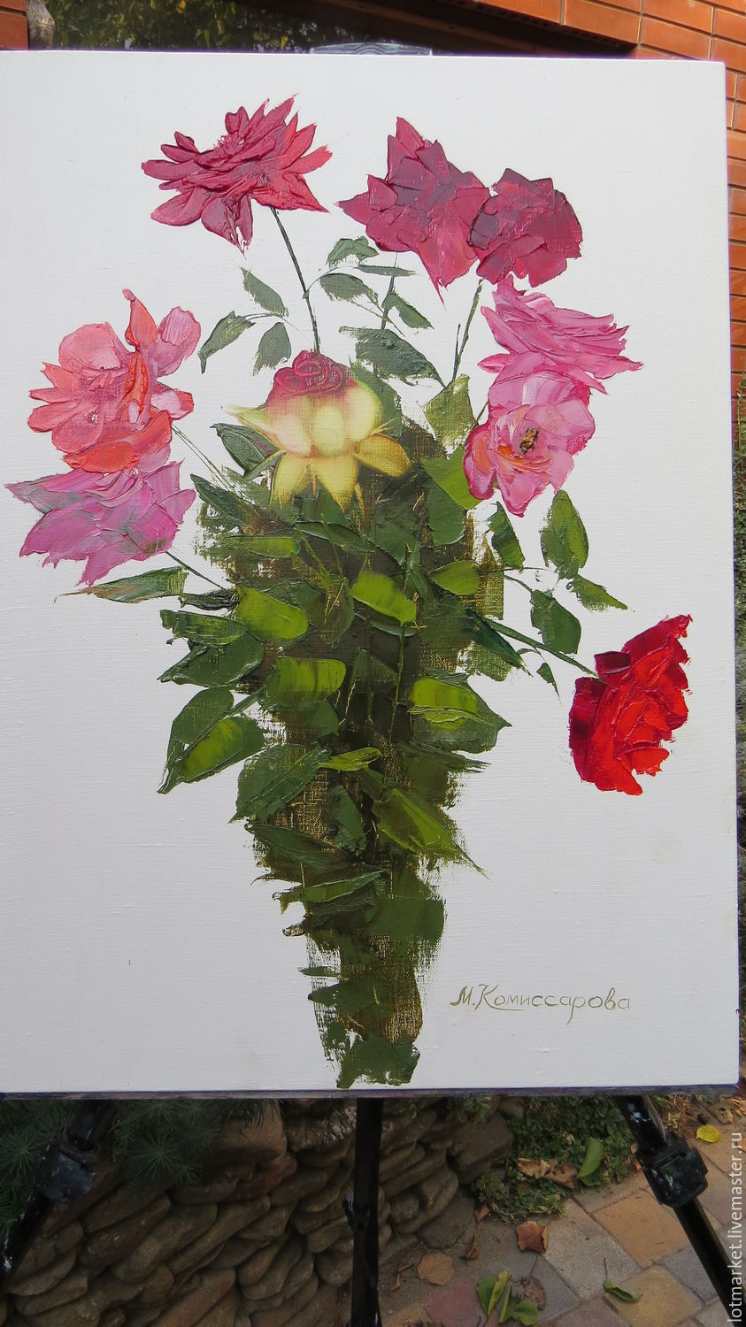 a ec ec0b49c7554bdz oil picture bouquet of garden roses
