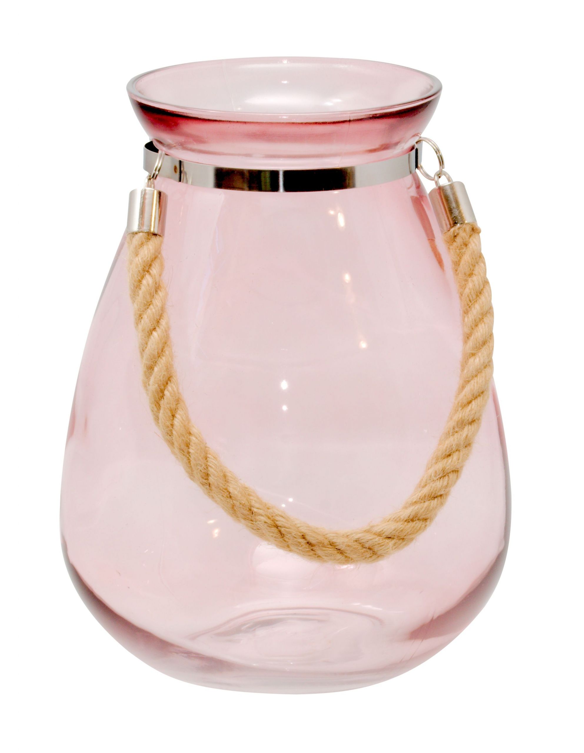 1463 Windlicht rosa 27cm Teelichthalter Kerzenhalt 1