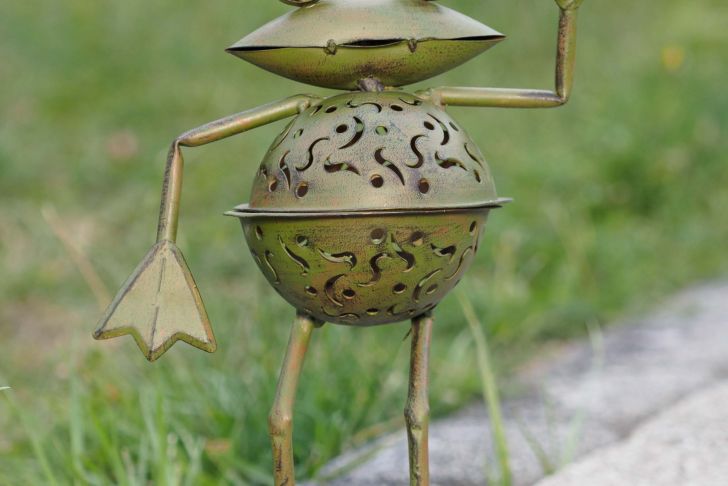 Garten Windlicht Luxus Wind Light Frog 31cm Garden Tealight Holder