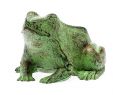 Gartendeko Antik Elegant Garden Figurine solid Frog Sculpture Antique Style Cast Iron Green
