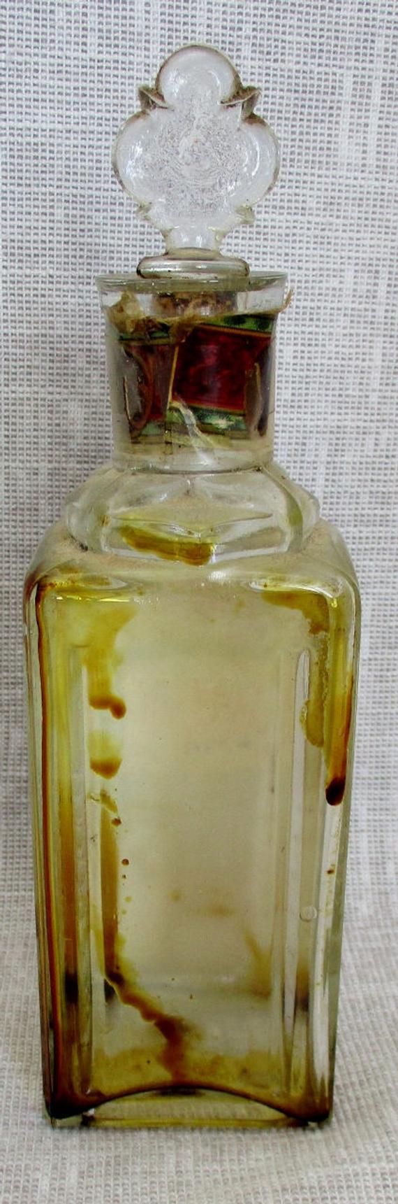 Gartendeko Aus Glas Elegant Vtg Safranol Lotion Bottle with Glass Stopper Perfumerie Marceau Paris Approx 7 In High