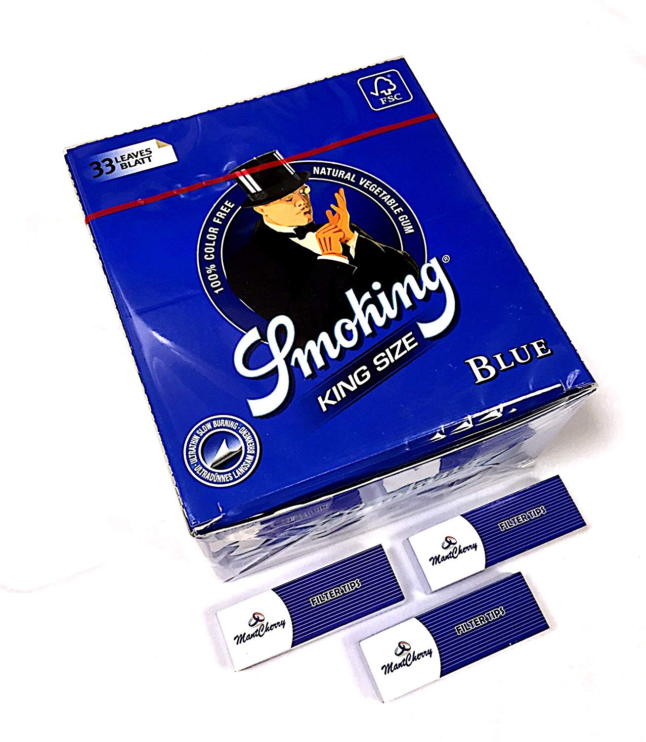 Gartendeko Blau Neu Smoking King Size Blau Zigarette Zigarettenpapier 50