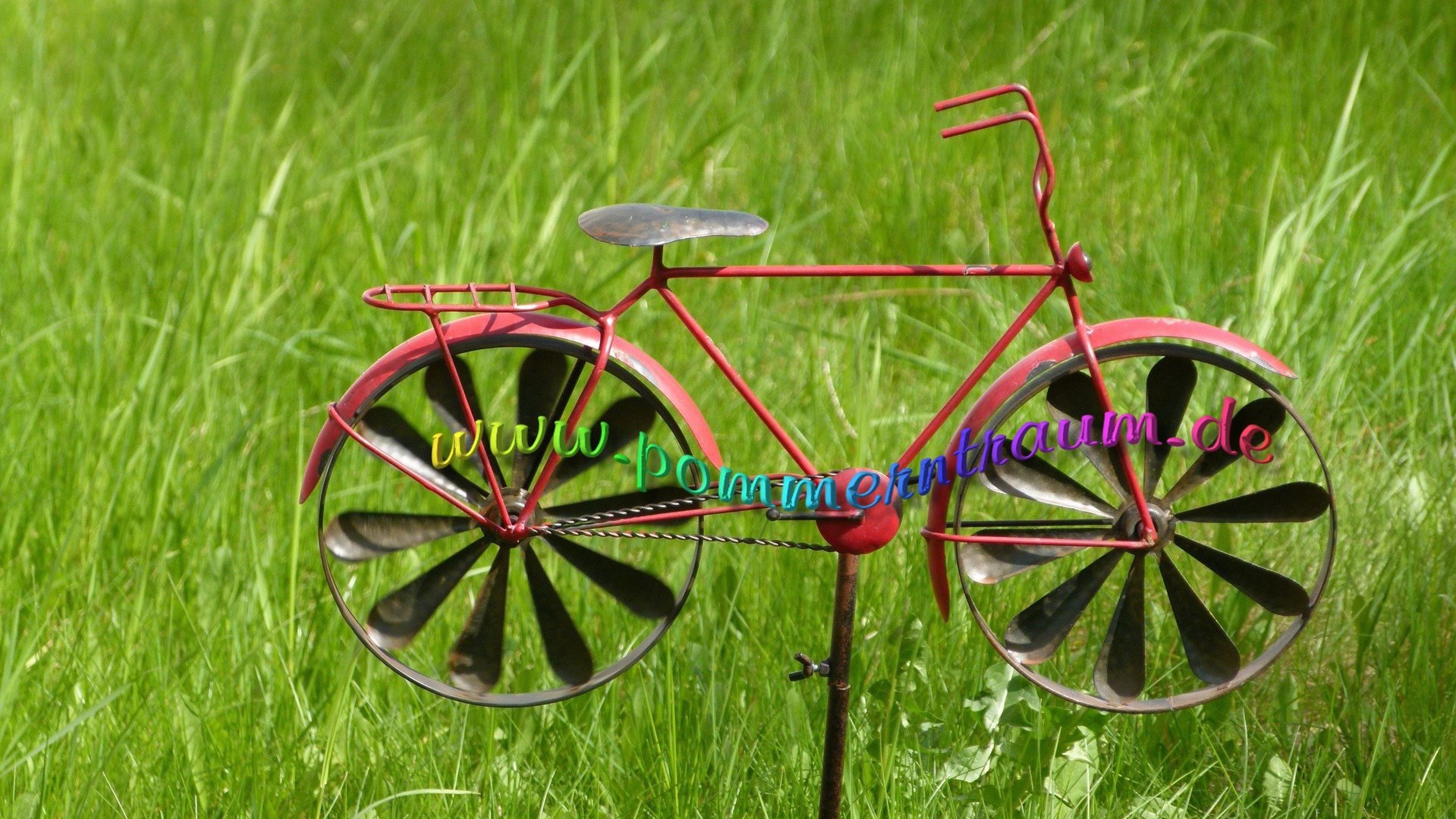 P Windspiel Metall Gartendeko Windrad Fahrrad JPG