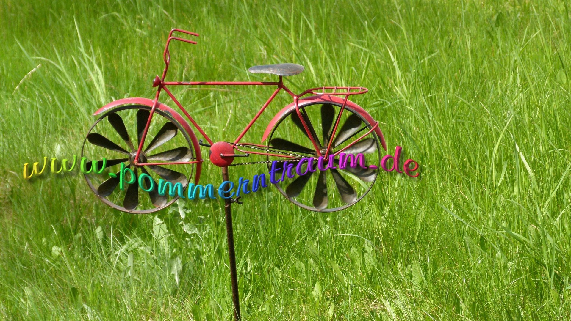 P Windspiel Metall Gartendeko Windrad Fahrrad JPG