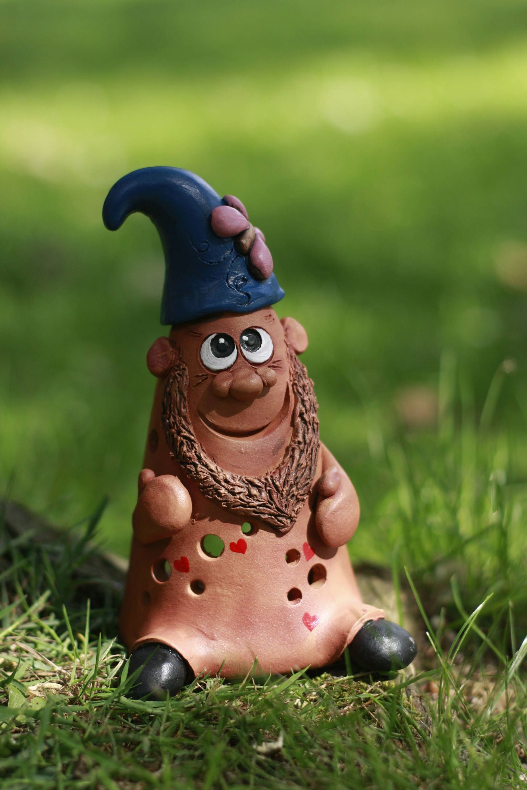 Gartendeko Figuren Schön Ceramic Cute Gnome Tealight Holder Hand Made by