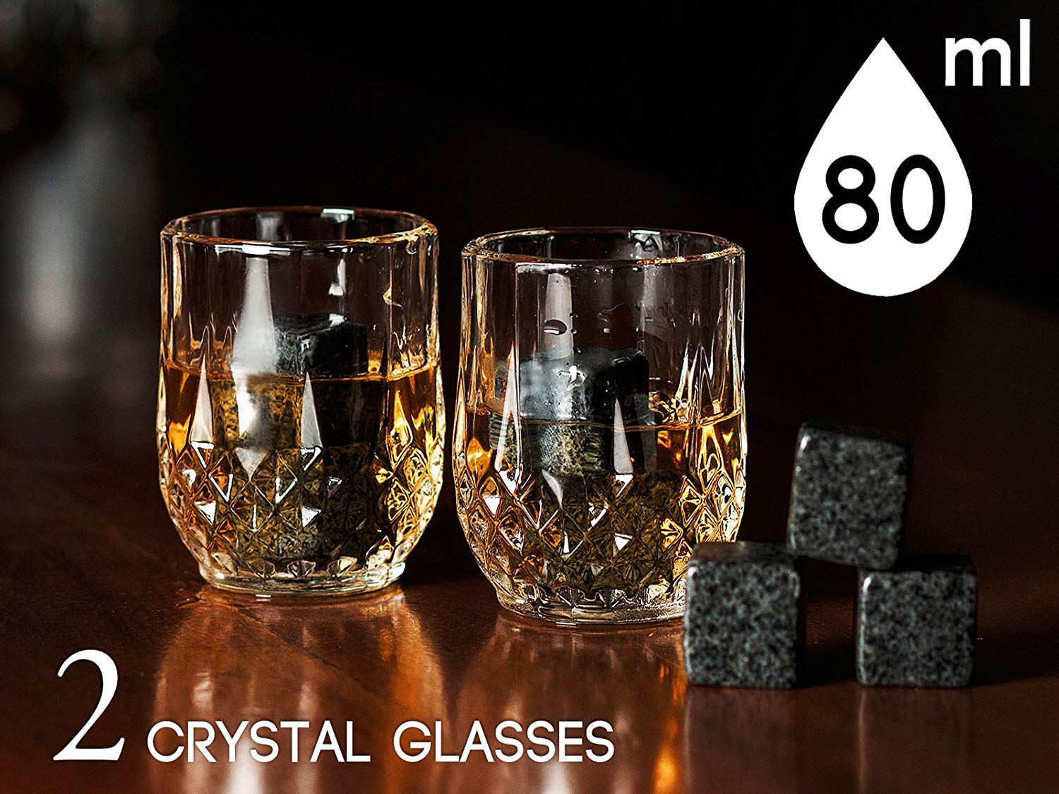 Gartendeko Glas Genial Whiskey Steine Geschenk Set – 8 Granit Chillen Whisky Rocks