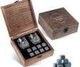 Gartendeko Holzbrett Best Of Whiskey Steine Geschenk Set – 8 Granit Chillen Whisky Rocks