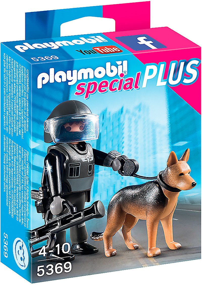 Gartendeko Hund Schön Playmobil 5369 Special Plus Sek Polizist Mit Hund