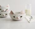 Gartendeko Katze Schön Cat Bowl White Breakfast Bowl Bowl with Cat Ceramic Cat