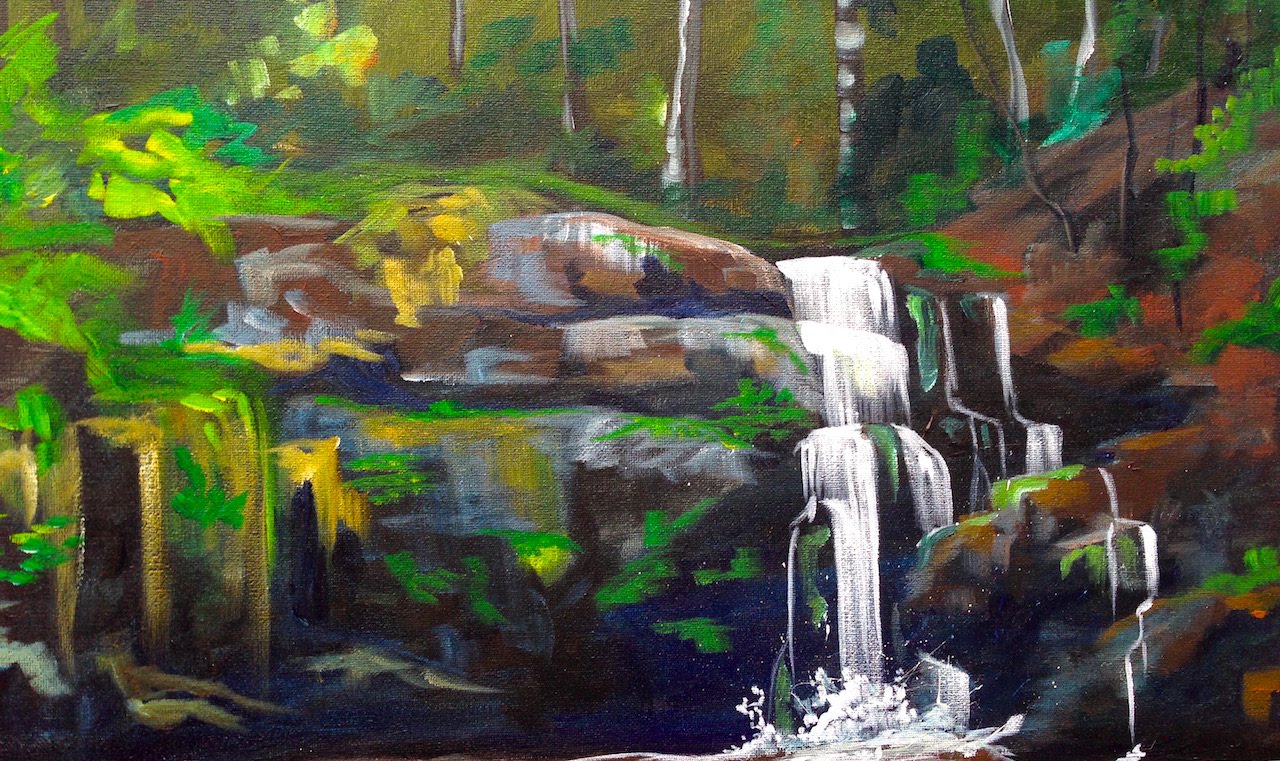 waterfall landscape painting 5