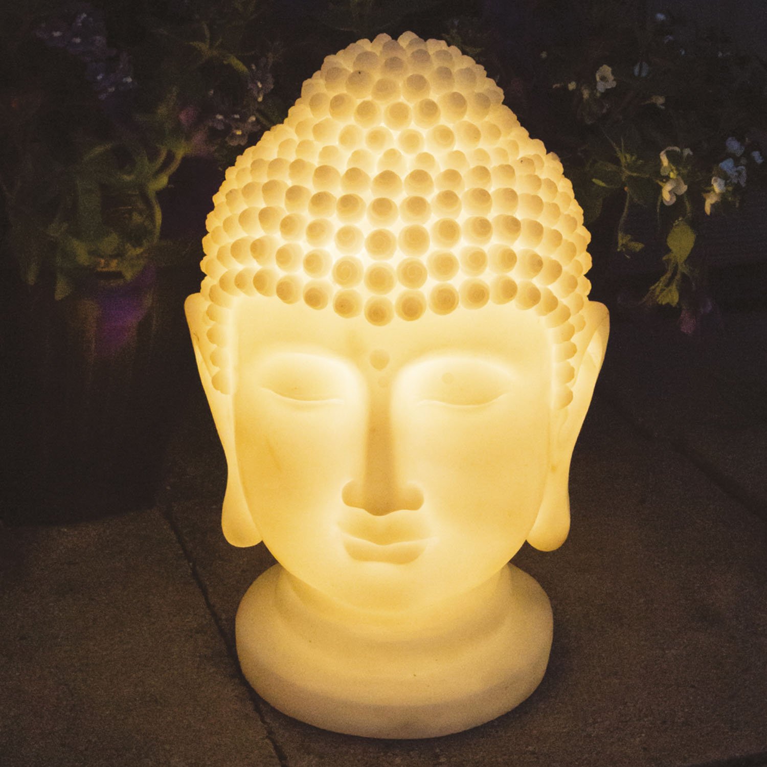 Gartendeko Licht Schön Figuren & Statuen Kingfisher Buddha Kopf solar Licht