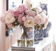 Gartendeko Vintage Elegant Schöne Rosa Pfingstrosen In Der Klaren Vase Für Einen