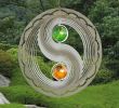 Gartendekoration Edelstahl Einzigartig Windspiel Yin Yang Mit Glaskugeln Edelstahl