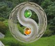 Gartendekoration Edelstahl Einzigartig Windspiel Yin Yang Mit Glaskugeln Edelstahl