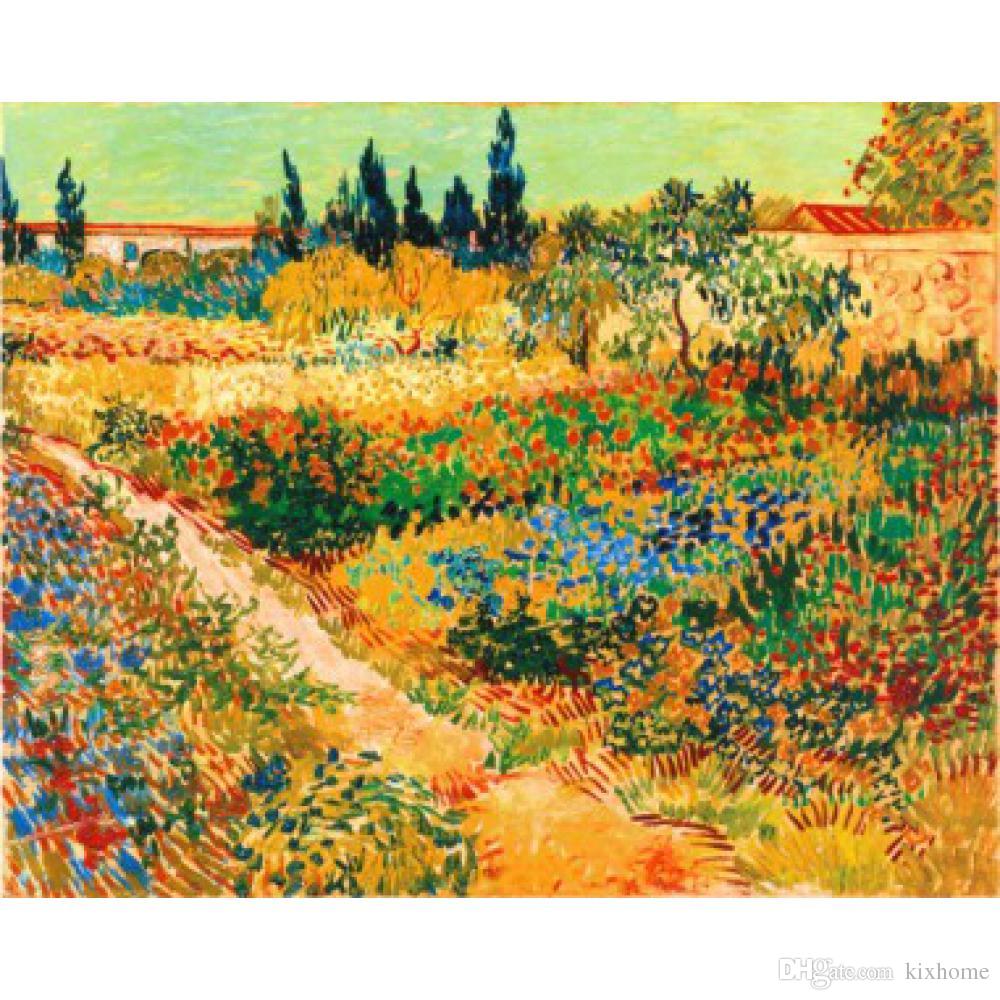 Gartengestaltung Am Hang Schön 2019 Hand Painted Vincent Van Gogh Oil Paintings Canvas Bluhender Garten Mit Pfad Modern Art Landscape Wall Decor From Kixhome $101 51