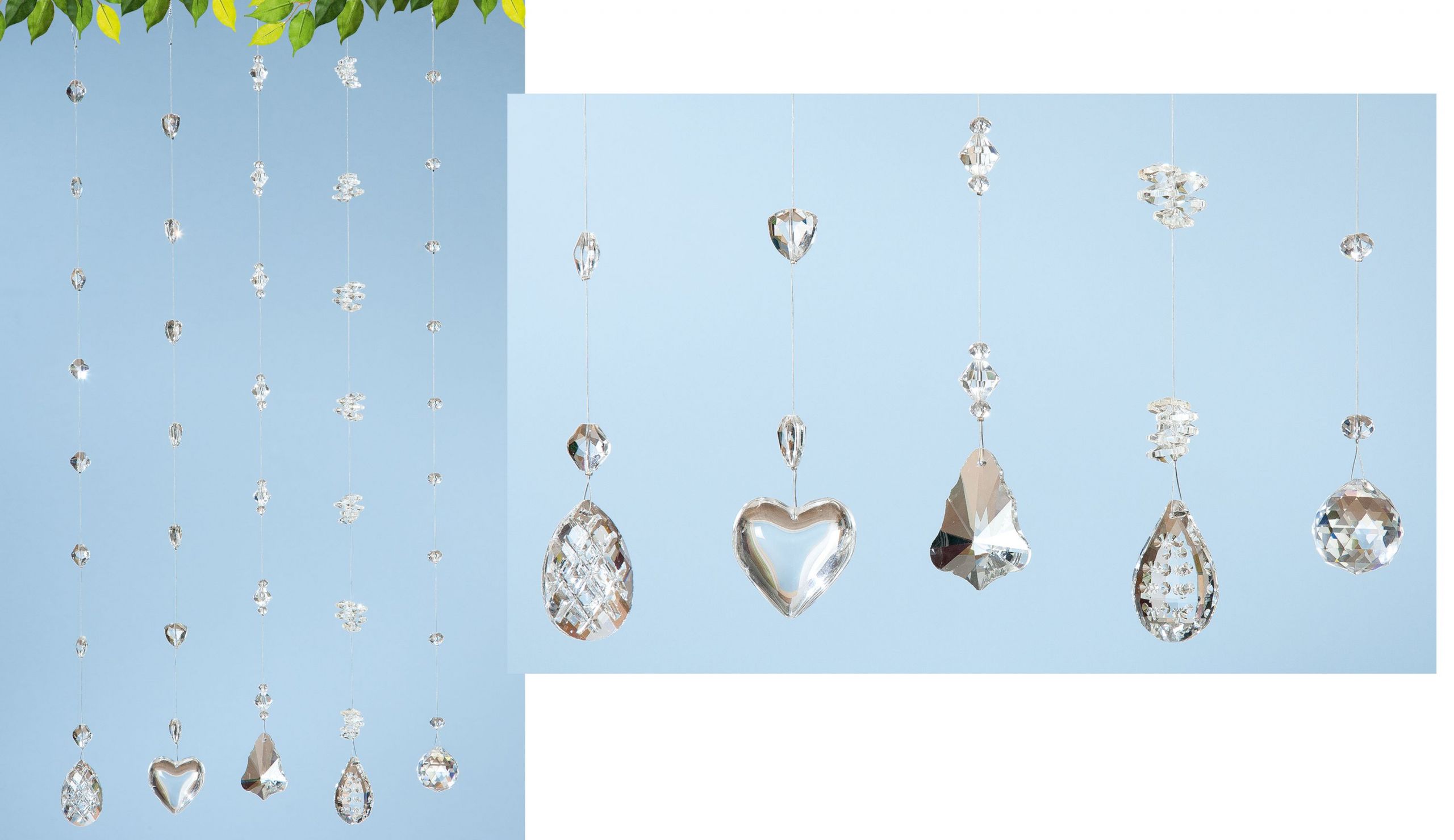 Gartenshop Fiedler Elegant 1 X Kristallgirlande Tropfen Glas M ornamenten Metallband