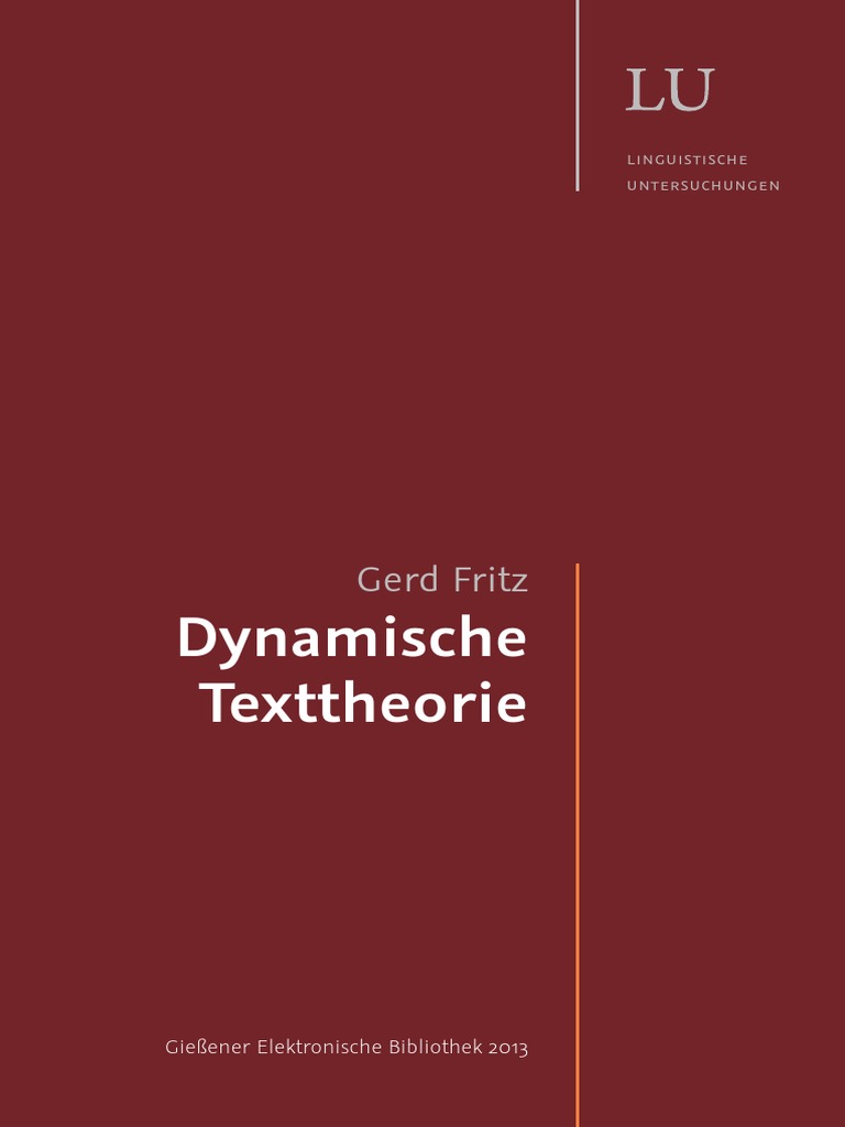 GrundstÃ¼ck Gestalten Neu Fritz Gerd Dynamische Texttheorie Pdf