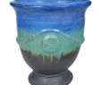 Garten Deco Neu Garden Decoration Ceramic Cup Pot Blue Green & Grey Fade