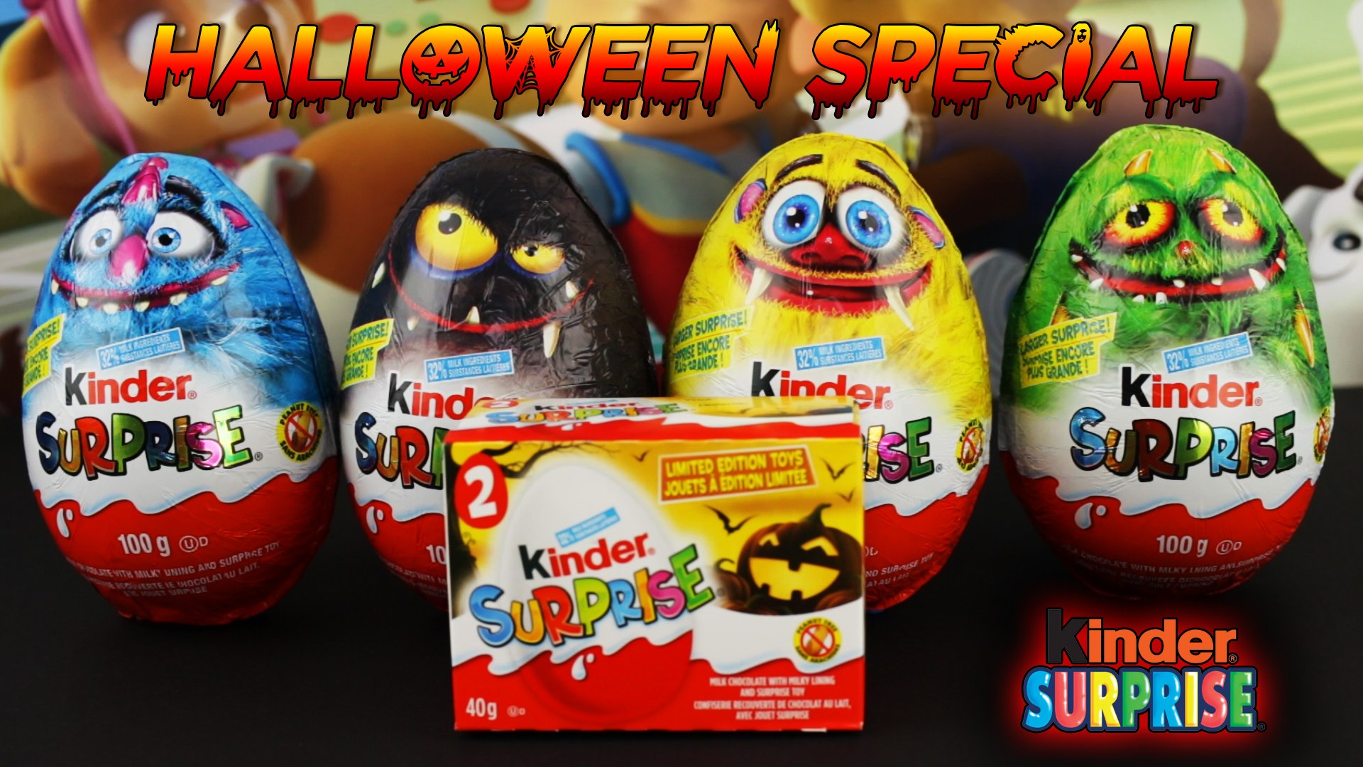 Halloween Kinderparty Schön 2017 Halloween Special Huge Kinder Maxi Opening Giant Monsters Kinder Surprise Eggs W Scary Effects